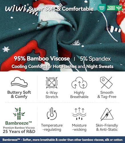 Image of WiWi Viscose from Bamboo Women's Pajamas Set Super Soft Button Down Top and Pants Sleepwear Cooling Pjs S-3X