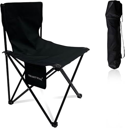 Miniatura 8 de Smartmak Silla de sauna plegable rápida, reforzada, adecuada para sauna, playa y picnic, color negro