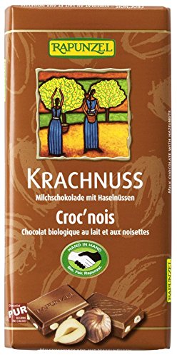 Rapunzel Bio Krachnuss Vollmilch Schokolade (Haselnuss), 12er Pack (12 x 100 g) - BIO