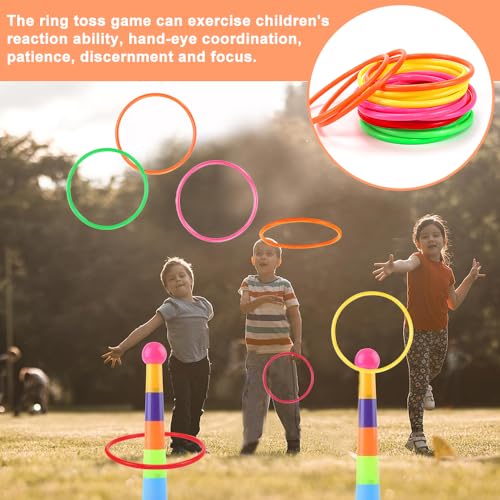NAROSEBE 15 Stück Aktivitätsringe Ringwurfspiel Plastik Wurfringe Spiel Toss Ringe Mehrfarbig Koordinationsringe Fussball für Ringe Werfen Spiel, Kinder Target Übungsspiele (14,5 cm)