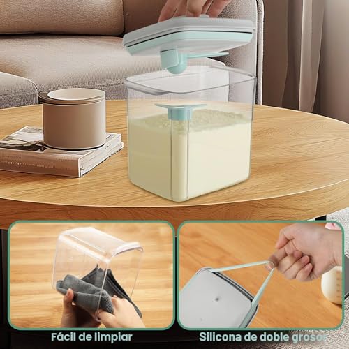 Miniatura 5 de Dispensador De Leche En Polvo, 1,7 L, Recipiente De Polvo Sellado Con Cuchara, Caja Portátil De Leche En Polvo, Caja De Almacenamiento De Proteínas En Polvo, Adecuado Para Almacenar Leche En Polvo Y