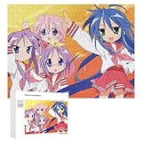 パズル 木製パズル 300/500/1000ピース オシャレアニメ柄 らき☆すた ジグソーパズル 【天然素材 無毒で安全】 大人向け 頭脳開発 集中力鍛錬 暇つぶし ストレス解消 装飾画 キャラクター 周辺 萌えグッズ 健康的素材で安全安心 500 PCS