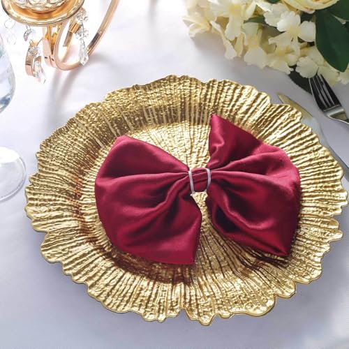 Set de 12 platos cargadores acrílicos dorados 13 pulg miniatura 3
