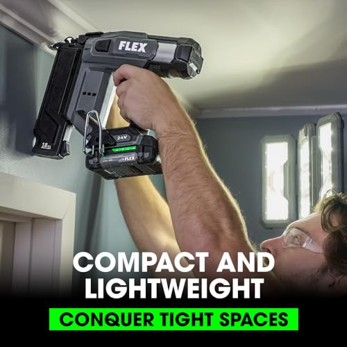 Image of FLEX 24V Brushless Cordless 18 Gauge Brad Nailer Kit, Zero Ramp-up, 3 Nails /Sec, Light-Duty Decorative Trim, Drives 5 /8 inch to 2-1 /8 inch, Lightweight w / 2.5Ah Battery & 160W Fast Charger - FX4331-1A