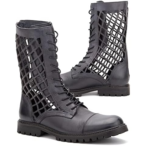 Vintage Foundry Co. Windsor Women’s Fashion Classic Combat Cow Leather Mid-Top Boot, Cap Toe, Polyurethane Outsole; Size 8 Cover