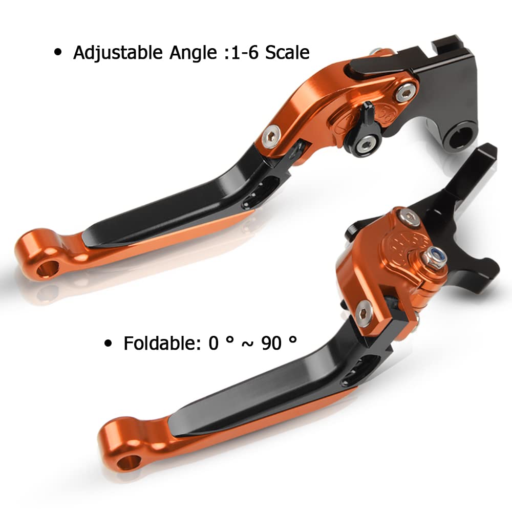 1290 Super Adventure Regulables Palanca de Manetas Embrague de Freno Para 1290 Super Adventure S/R/T 2015-2020 (Naranja/Nergo)