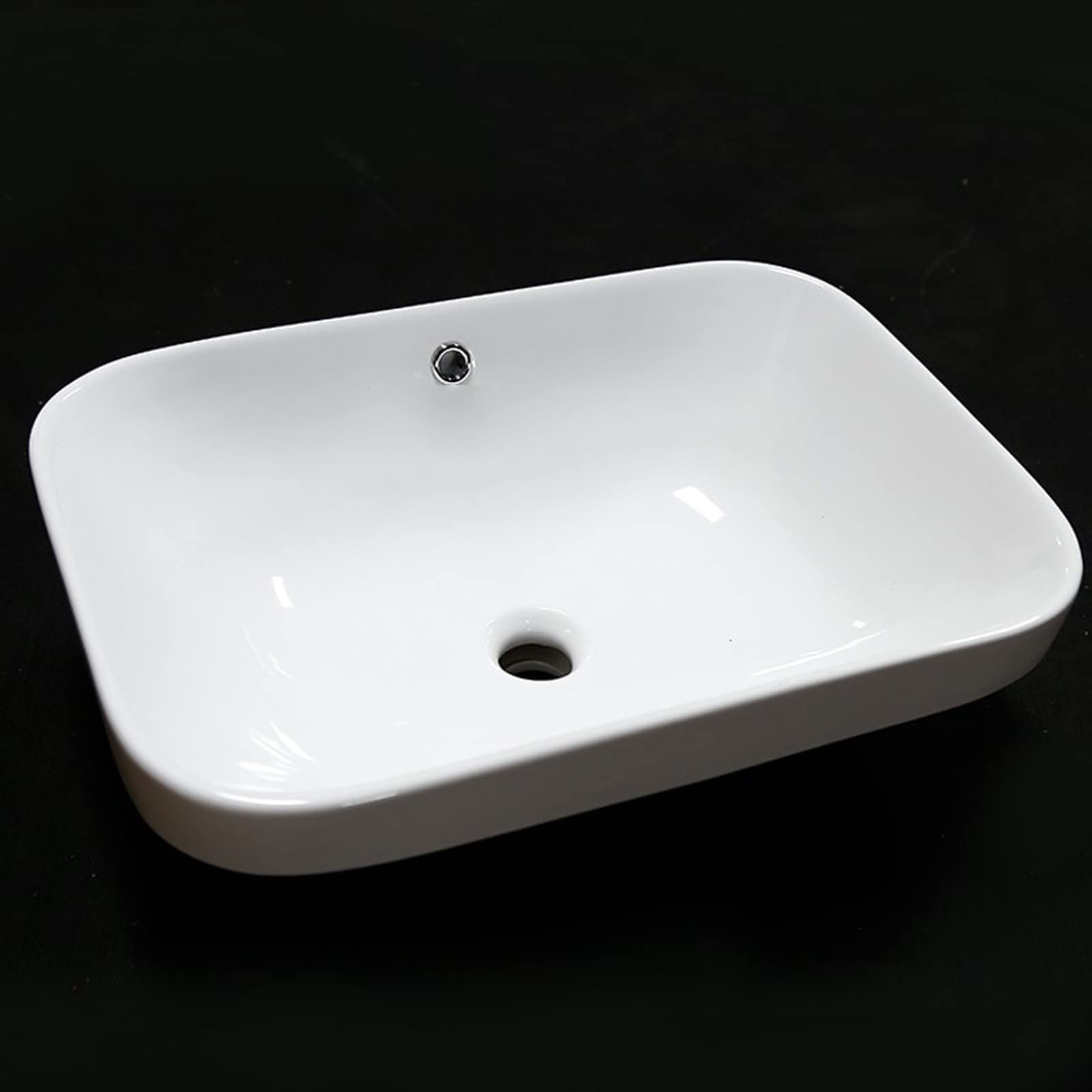 Baño Lavabo Lavabo Moderno de Porcelana Blanca for baño, Lavabo de cerámica sobre encimera, Lavabo artístico for Lavabo, Lavabo de 22 "x 15,7" Fregadero del baño