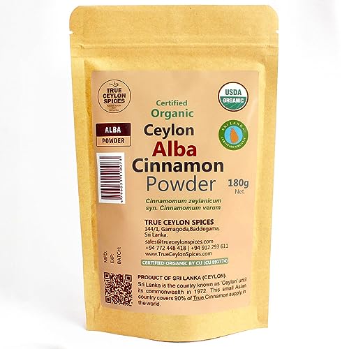 True Ceylon Alba Cinnamon Powder Organic Raw (Inner Bark) from Sri Lankan Farmer