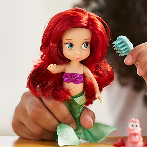Disney Store Official Animators' Collection Ariel Mini Doll Playset, Little Mermaid, 8 Pc, 21cm/8”, Includes Ariel, Seahorse - Image 4