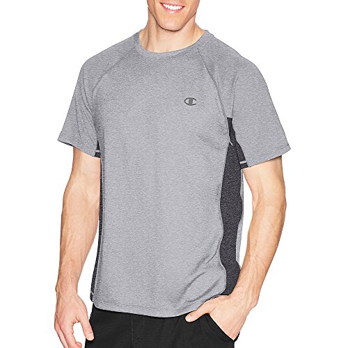 Champion Men's Powertrain Performance T-Shirt, Oxford Gray/Granite Heather, Large