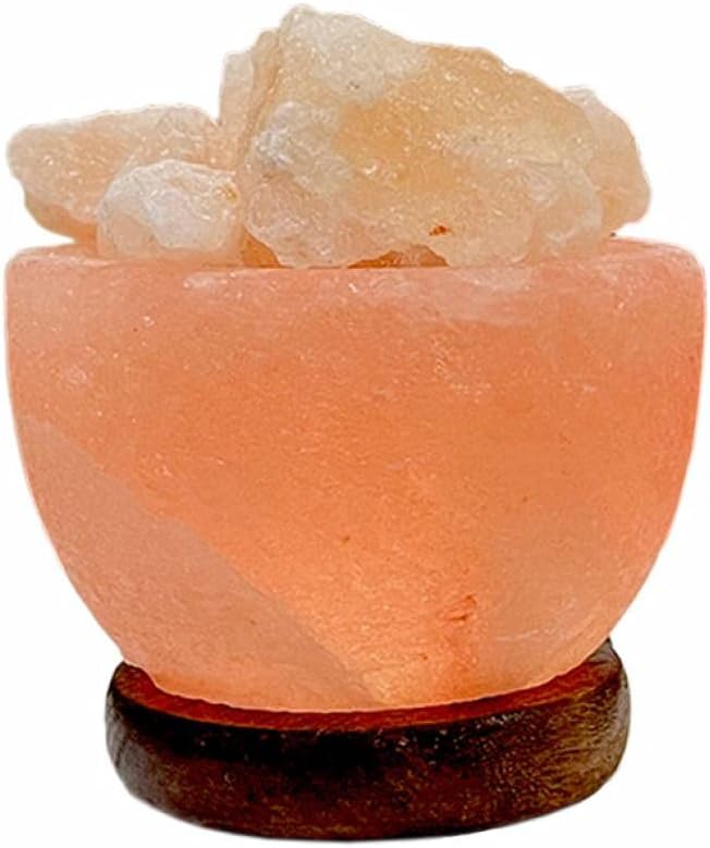 Natural Salt Lamp, Himalayan Salt Lamp, Himalayan Salt Light, Bedside Lamp, Made of Natural Salt, LED, Dimmable, USB Input, Negative Ion Effect, Sleep Effect, Healing Effect, Natural Crystal, Birthday, Wedding Gift, Gift 1 piece