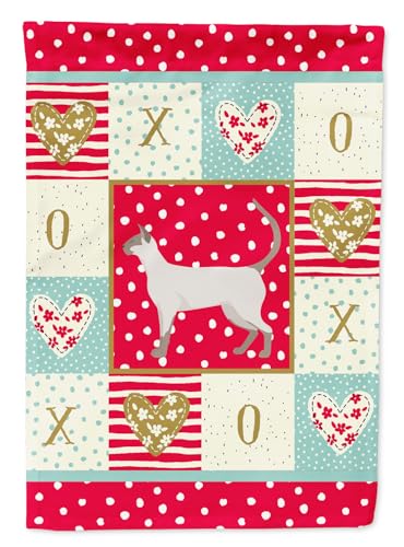 Drapeau de jardin Siamois Modern 1 Caroline's Treasures chat love multicolore extérieur