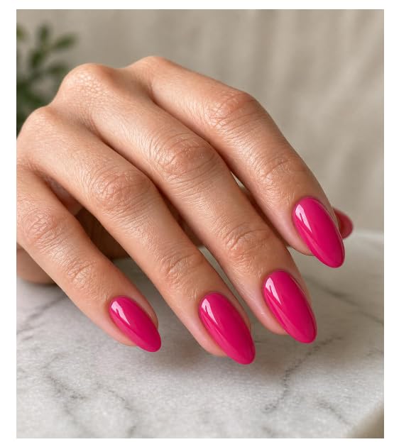Premium Handmade Luxury Press-On Nails,Amethyst Magenta Muse Pink (Almond Shape) | Elegant Stick -On Nails Kit for Women & Girls| Reusable Nails| Lightweight & Long Lasting| High Glossy Finish| Salon-Style Nails at Home| Crafted in our BlingNails Studio for salon quality results.-image-7