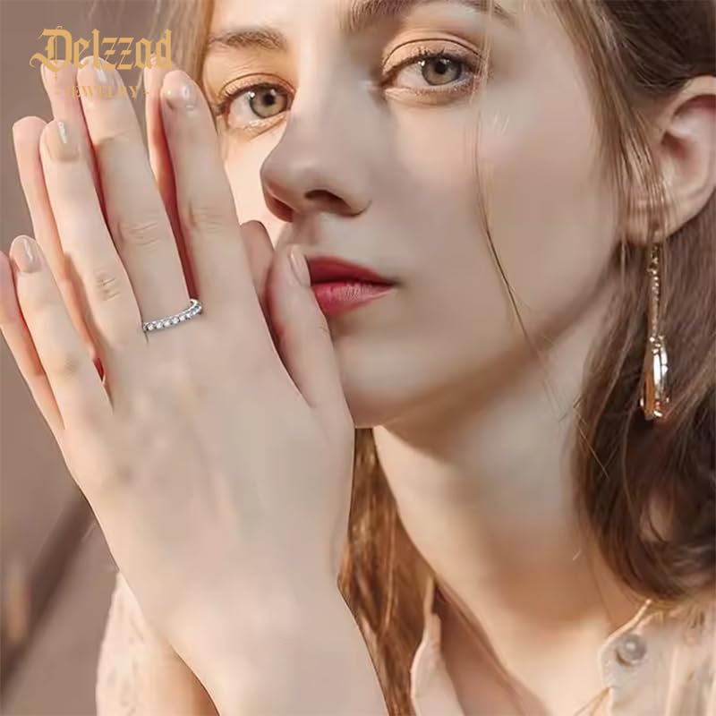 S925 VVS1 Moissanite Stackable Eternity Ring Jewelry Perfect Birthday Mother’s Day Gift for Men Women Moissanite Jewelry Wedding Set2