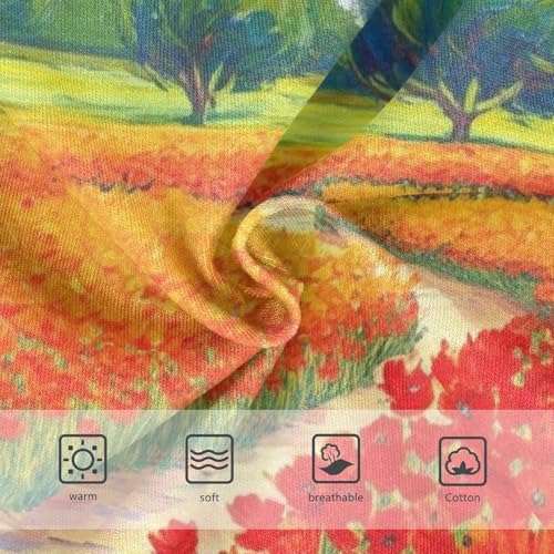 Vibrant Field Red Orange Flowers Girl Panties Cute Girls Underwear Toddlers Cotton Flower Underpants Briefs 2t3