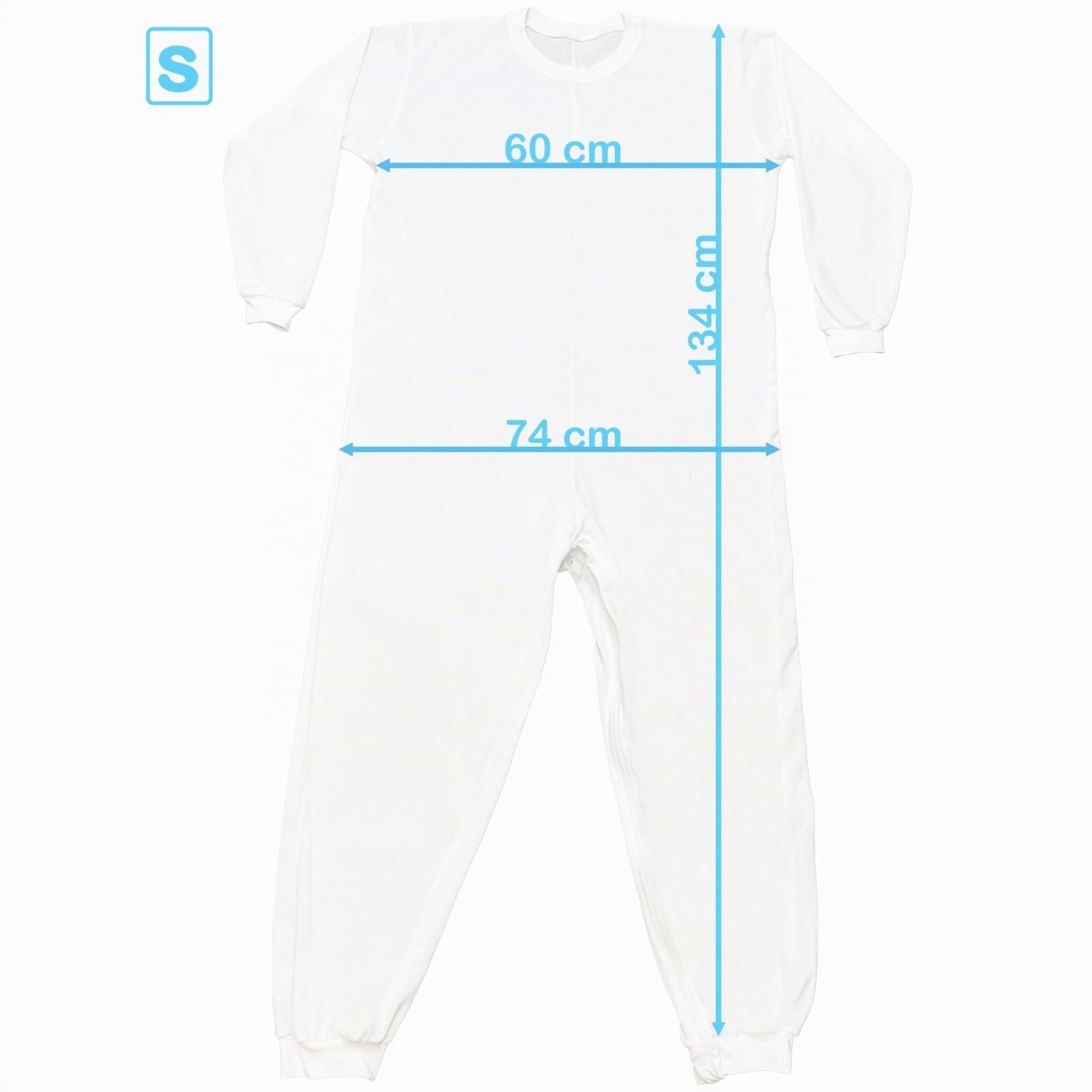 Pijama Antipañal De Adulto De Manga Larga. Pijama Geriátrico De 1 Cremallera Para Facilitar Cambio De Pañal. Tejido Transpirable. Talla S