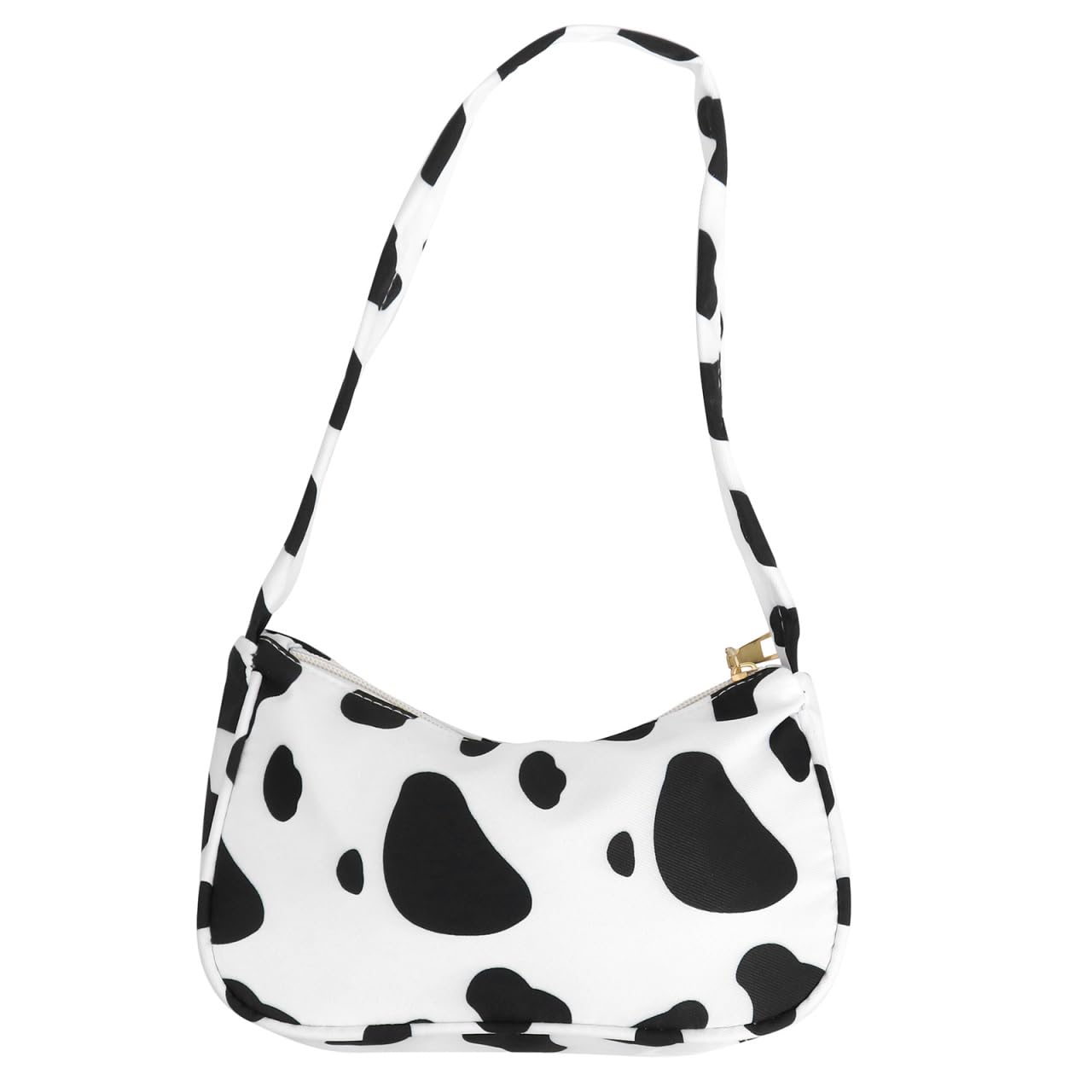 Cow Print Women Armpit Bag Small Pu Chain Shoulder Purse with Zipper 8.85X5.11X1.96 Inches Lightweight Casual Party Tote