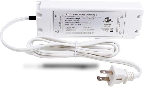 Transformador de controlador regulable Triac de 12 V, con certificación ETL, fuente de alimentación de voltaje constante para control de luz de tira