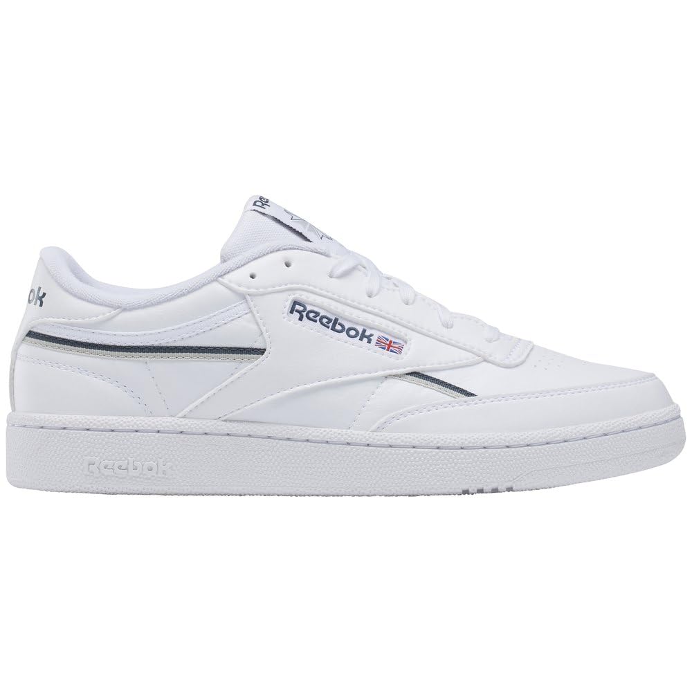 Reebok Men Club C 85 Vegan Sneaker, FTWR White/Hoops Blue F23/Steely Fog F23, 4.5