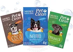 Kit 3 Sabonetes Pet para caes gatos sabonete banho pet