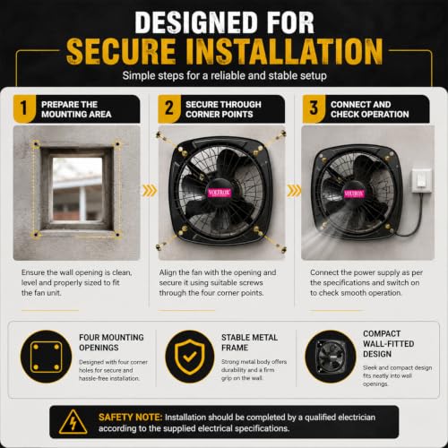 Image of 9 Inch 40W 230MM Exhaust Fan for Kitchen Bathroom Toilet Office | High Speed Air Exhaust Fan with Powerful Air Suction, Low Noise, Energy Efficient Motor