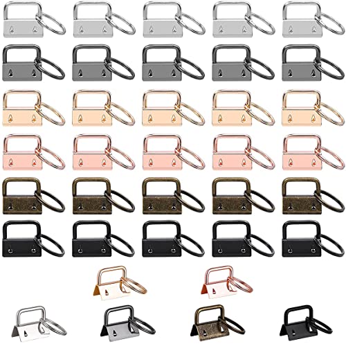 30 Piezas de Hardware para Llavero, Colgantes de Cierre de Abrazadera en Blanco de Cordón de 25 mm para Manualidades de Tela de Cordón de Bricolaje