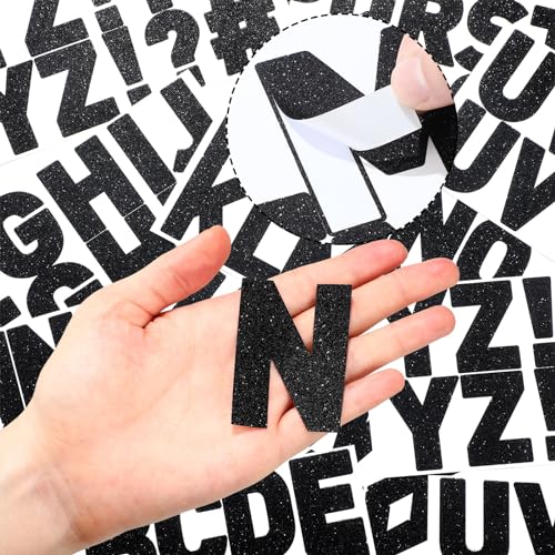 Image of Harloon 232 Pcs Large Glitter Letter Stickers, Black, 2.5 Inch