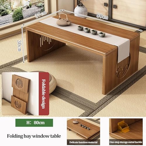 Table de sol japonaise pliante pour petits espaces, solution salon de thé zen
