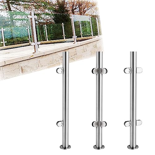Poteau de balustrade en verre inox 110 cm pour garde-corps intérieur et extérieur