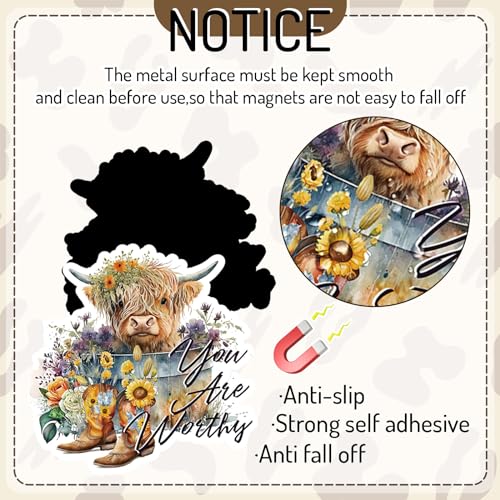 Juego de 12 imanes decorativos de vaca de montaña miniatura 3