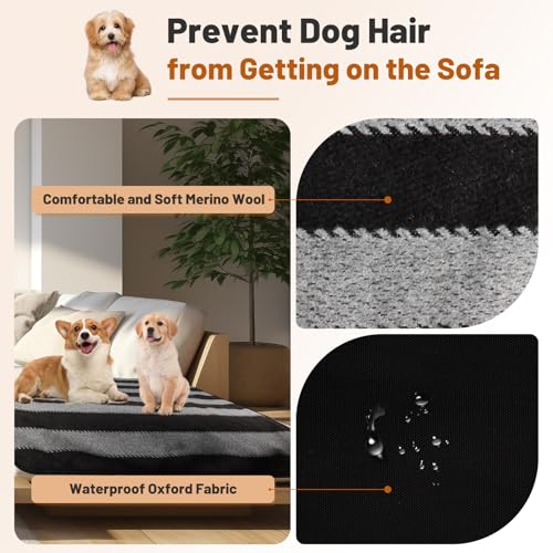 ACUSHLA Haustier Decke Camping Decke 100 x 70 cm wasserdichte, Wärmende Decke, Große Reisedecke, für Haustier, Hund Katze Mat, Hundematte, Faltbare, für Outdoor Innen, mit Tasche (schwarz und weiß)