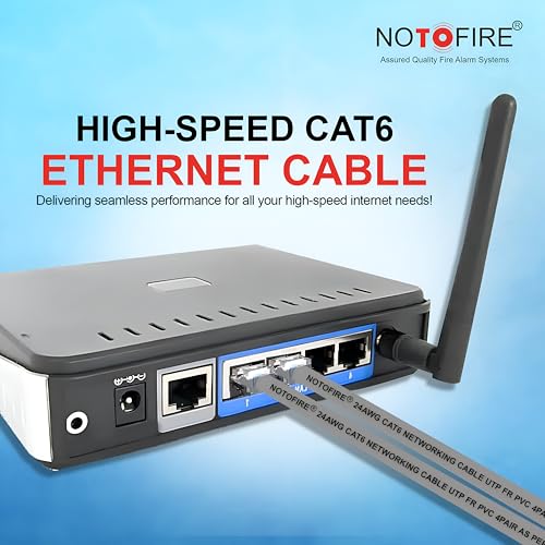 Image of NOTOFIRE Cat6 Ethernet Cable, High Speed 550MHZ / 10 Gigabit Speed UTP LAN Cable, Network Internet RJ45 LAN Cable, Patch Computer Cable Cord Gigabit Category 6 for Modem (0.5 Meter)