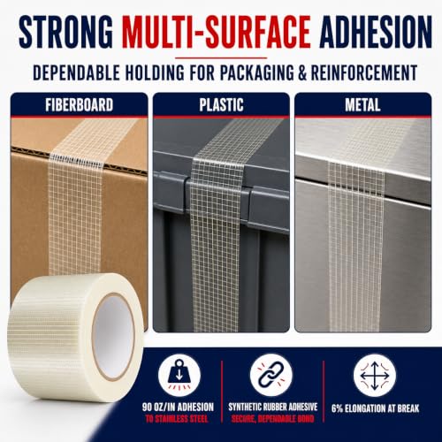Image of GGR Supplies FIL-835B /D Bi-Directional Filament Tape, 12 Inch x 60 Yards