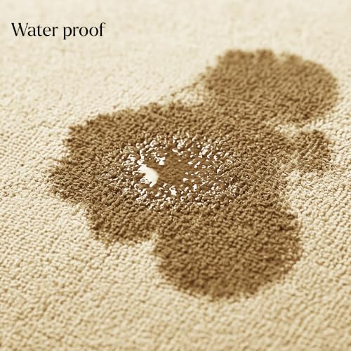 Image of HOMEMONDE Premium Soft Terry 100% Waterproof Pillow Protector Covers with Secure Zipper Closure | Dust Mite & Bed Bug Protection | Spill, Oil & Water Resistant | 20 x 30 Inch | ( Beige, Pack of 2 )