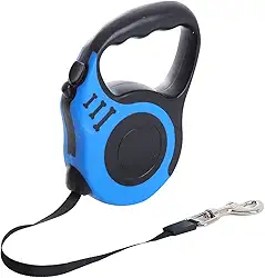 Guia Retrátil Coleira Passeio Livre Para Cães/Cachorro Até 15 Kg 5m Passeio Pet Qualidade Premium (Azul)