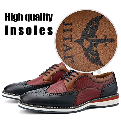 JITAI Men's Oxford Dress Shoes Lightweight Fashion Shoes with Wingtip Brogue & Lace-up Design4