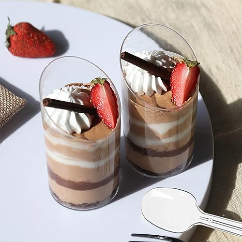 Merkaunis ZJB-614 50Pcs Plastic Dessert Bowl, 3Oz, Clear, Disposable, Round thumb #3