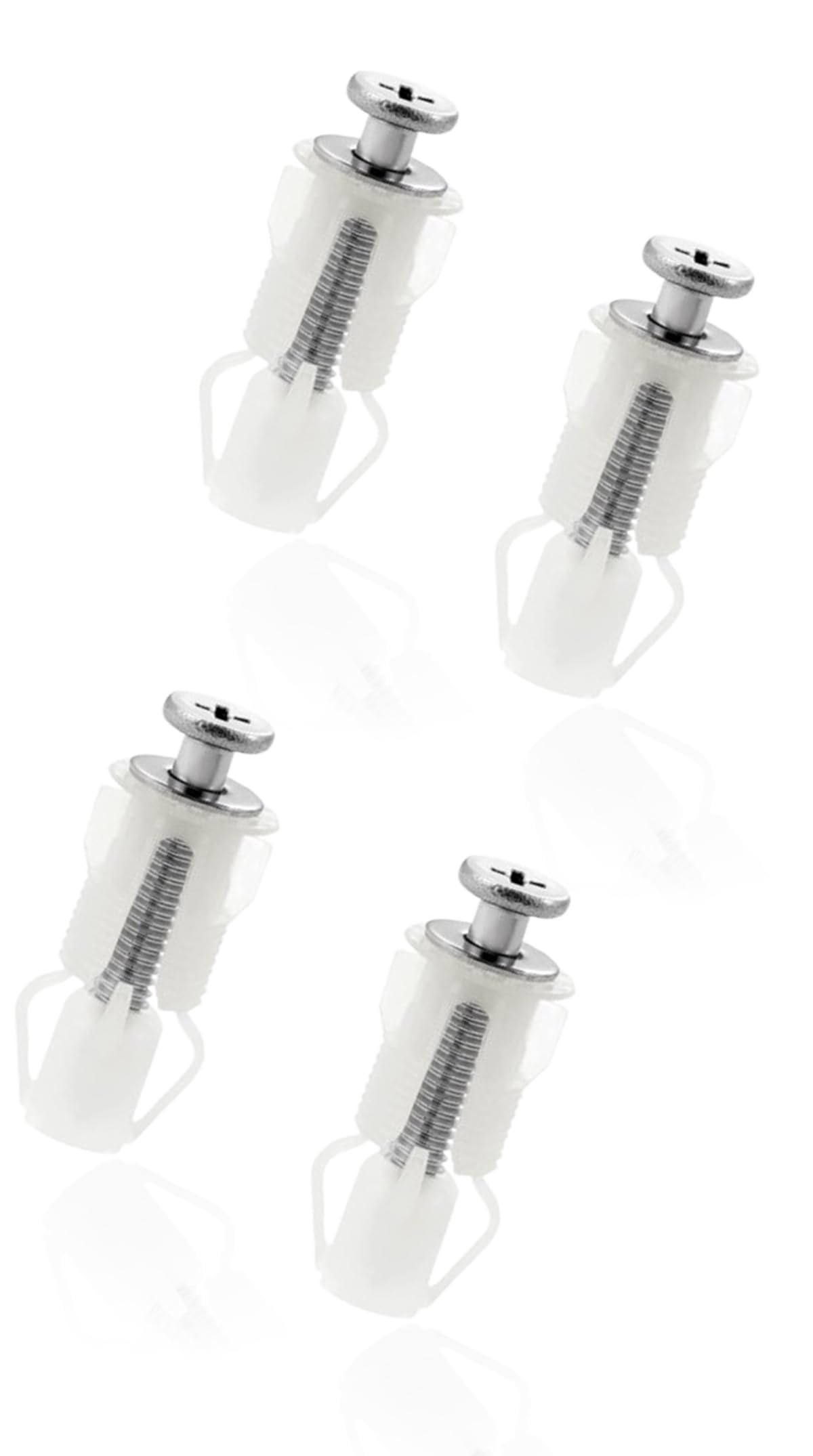 Sweet seven Stainless Steel Toilet Seat Fittings Kit - 4 PCS Top Hinges Screws and Bolt Expanding Nylon Nuts - WC Seat Replacement Parts for Easy and Durable Installation