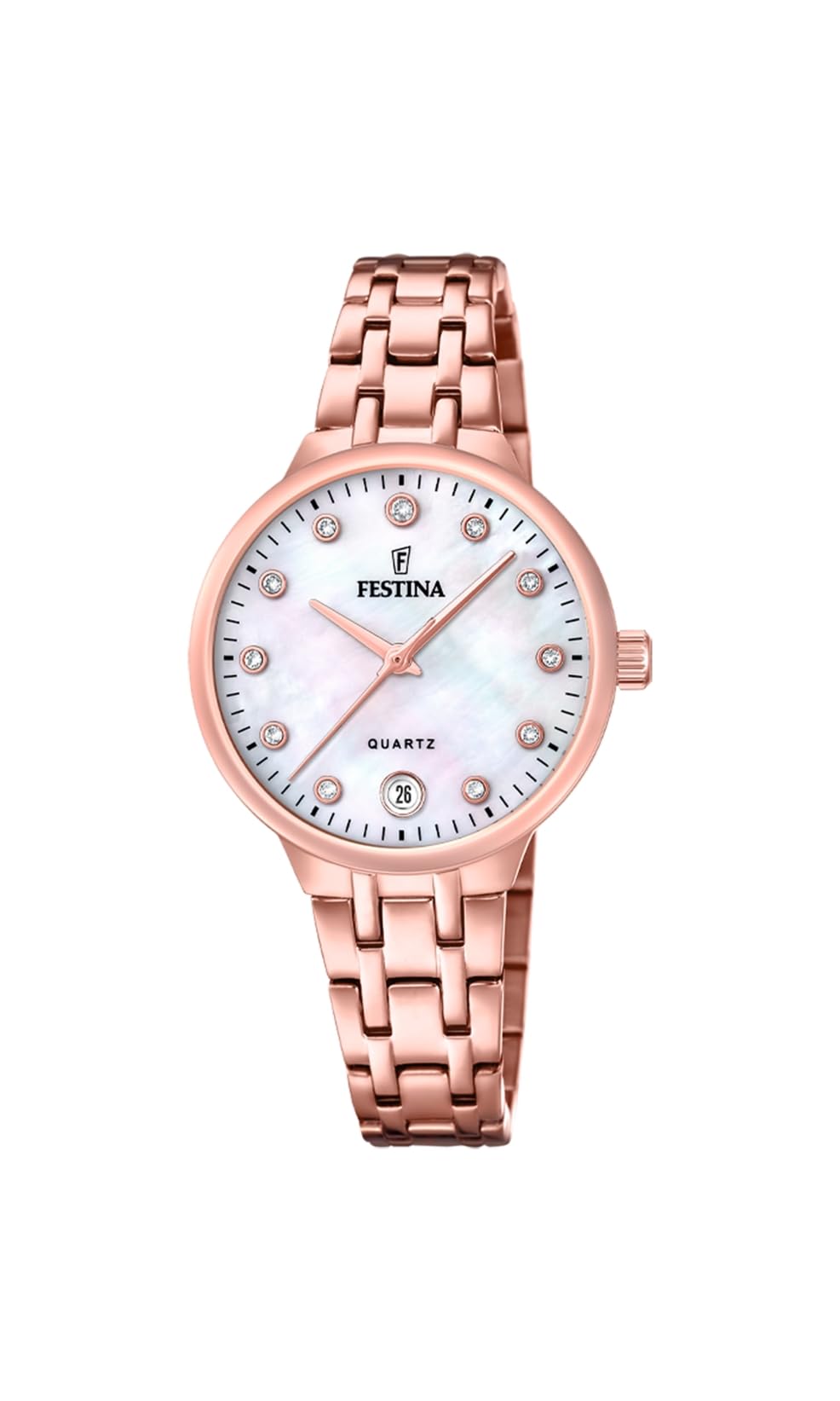 Festina Ladies Rose Gold PVD-Plated Steel Watch with Zirconia Sets and Bracelet F20722/1