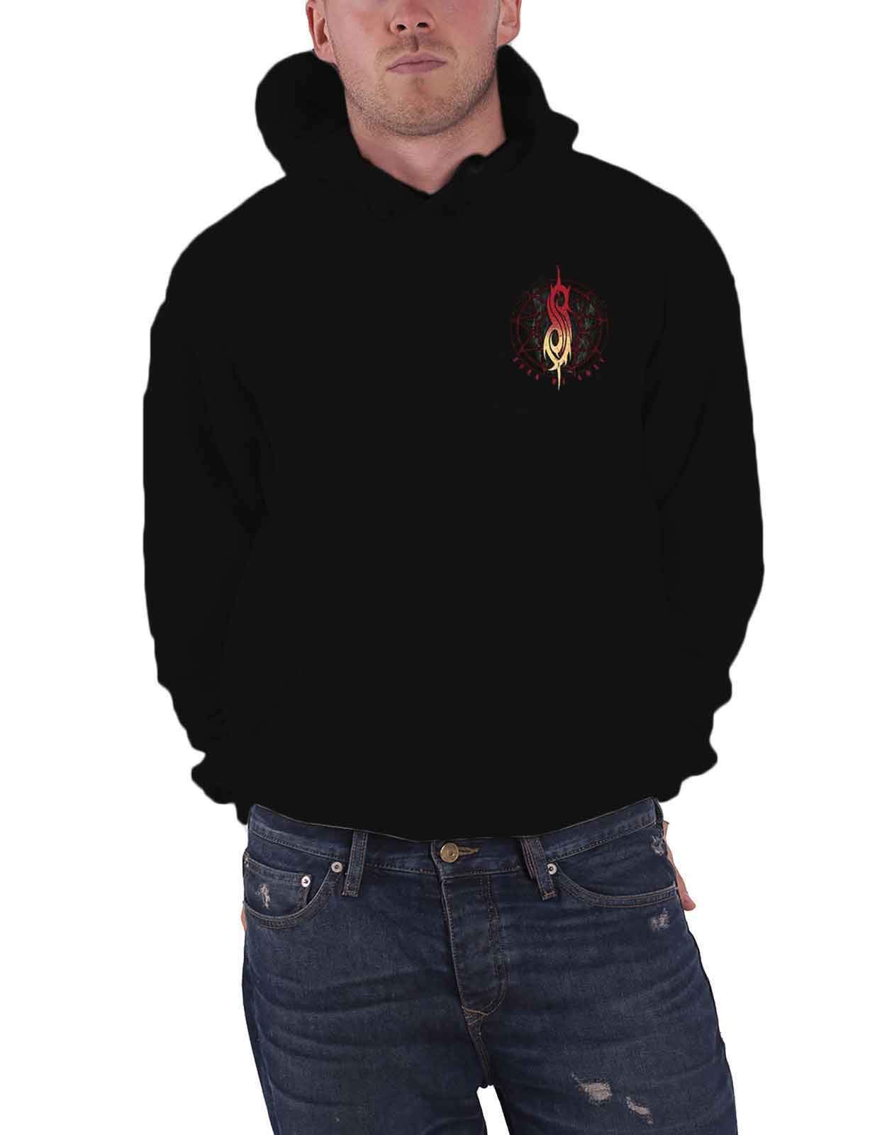 Slipknot Hoodie Burn Me Away Band Logo Official Mens Black Pullover L