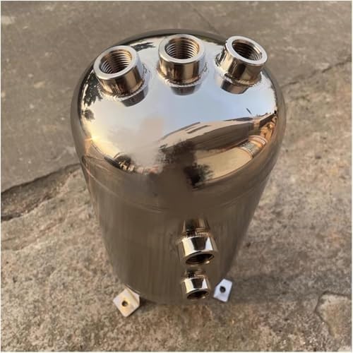 Vertical Stainless Steel Air Compressor Tank, High Pressure Portable Air Receiver with Drain Valve for Home and Industrial Use