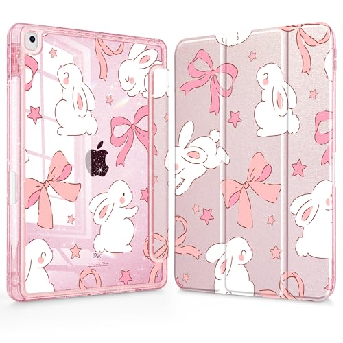Smart cover iPad 9 génération 10.2 pouces antichoc transparente pailletée étoiles