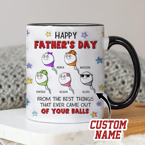 Taza para Día del Padre con mensaje divertido personalizable miniatura 3