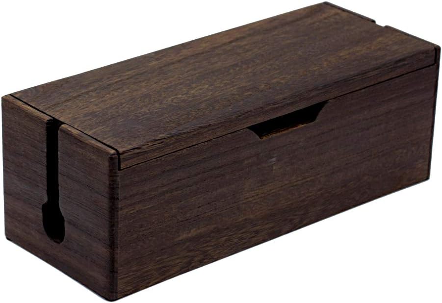 TOP оƒƒERS Solid Wood Cable Management Box, Naturally Carbonized Cord & Power Strip Organizer TOP оƒƒERS Solid Wood Cable Management Box, Naturally Carbonized Cord & Power Strip Organizer