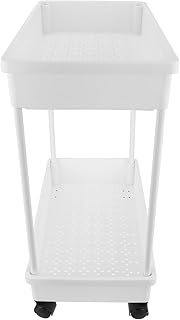 SOIMISS Carrito de Almacenamiento Rodante para Baño y Cocina Estante Organizador con Ruedas Resistente y de Mover para Habitaciones y Baños Color Blanco