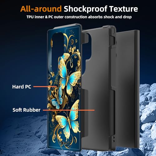 GFEWYTJYJ for Galaxy S25 Ultra Case,[10 FT Military Grade Drop Protection] Non-Slip Heavy Duty Shockproof Phone Case for Samsung Galaxy S25 Ultra 6.9 Inch 2025,Black Cat Moonlight - image 7