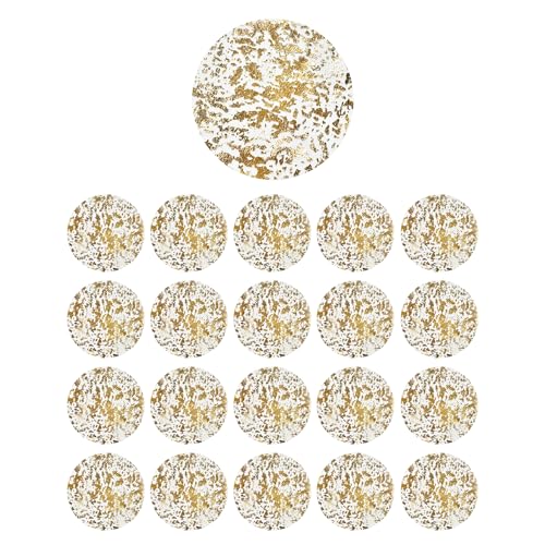 ZBHDEYG 20 Stück Goldene Tischsets, Runde Goldfolien-Tischsets, Glänzende Tischsets, Gitternetz-Tischsets, Hochzeits- Und Geburtstagsparty-Zubehör