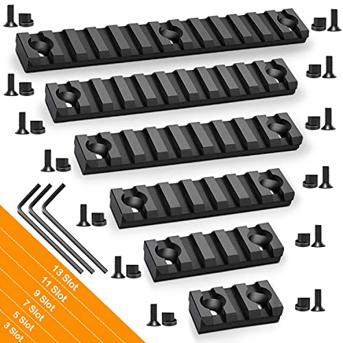 FENTUK Single Keymod Picatinny Rails Set 3 5 7 9 11 13 Slot with 13 T-Nuts & 13 Screws 3 Allen Wrench - Black