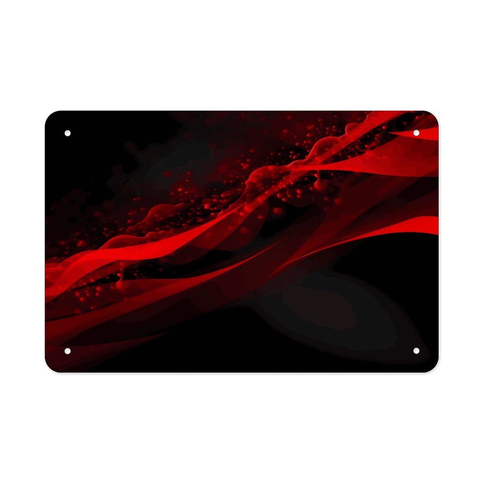 Black And Red Background Metal Tin Sign 12"x8" Wall Art Prints Poster Decorative Picture Metal Signboard Decor Painting Folded Edge Iron Sheet Painting with Holes for Wall Decor