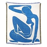 MYLLJBD Kuscheldecke Campingdecke, Picknick -Matte Jacquard Tapisserie, Multifunktionale Sofa -Decke-blau